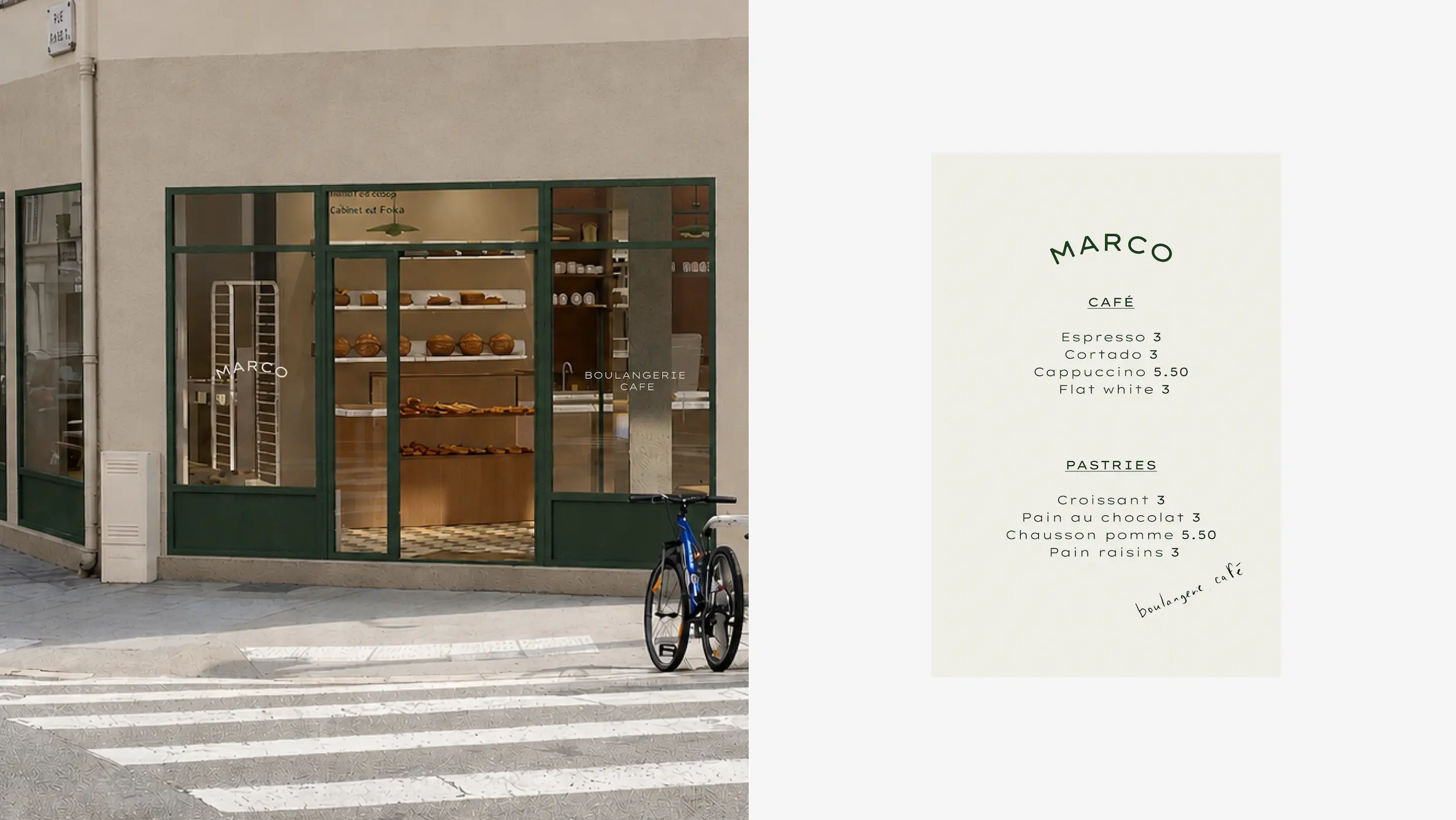 Facade and menus