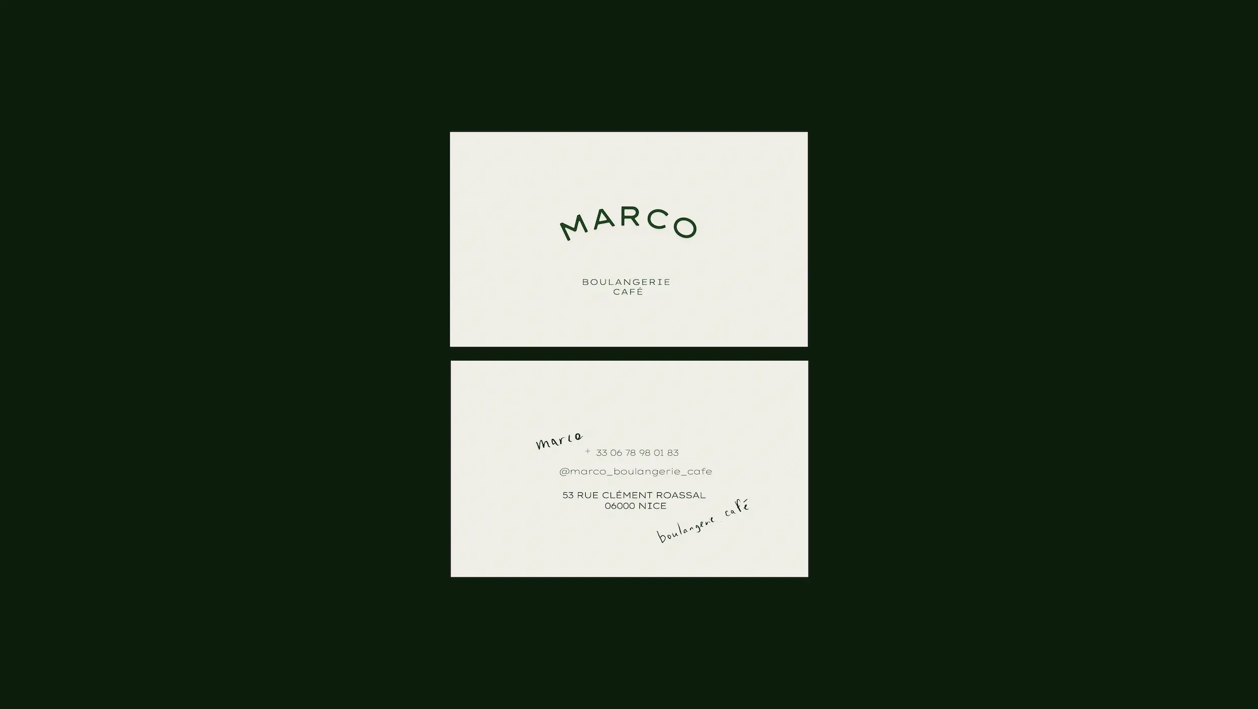 Business cards detail
